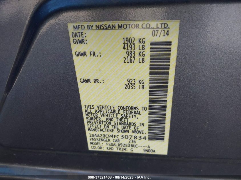 2015 NISSAN LEAF S - 1N4AZ0CP4FC307834