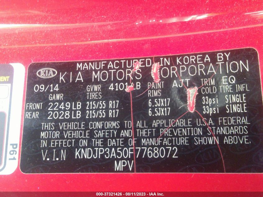 2015 KIA SOUL + - KNDJP3A50F7768072