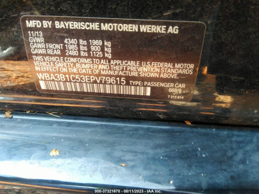 2014 BMW 3 SERIES 320I - WBA3B1C53EPV79615