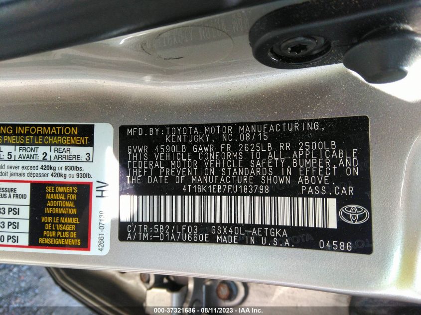 2015 TOYOTA AVALON LIMITED - 4T1BK1EB7FU183798