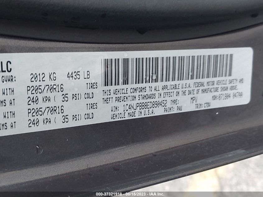 2014 JEEP PATRIOT SPORT - 1C4NJPBB8ED890452