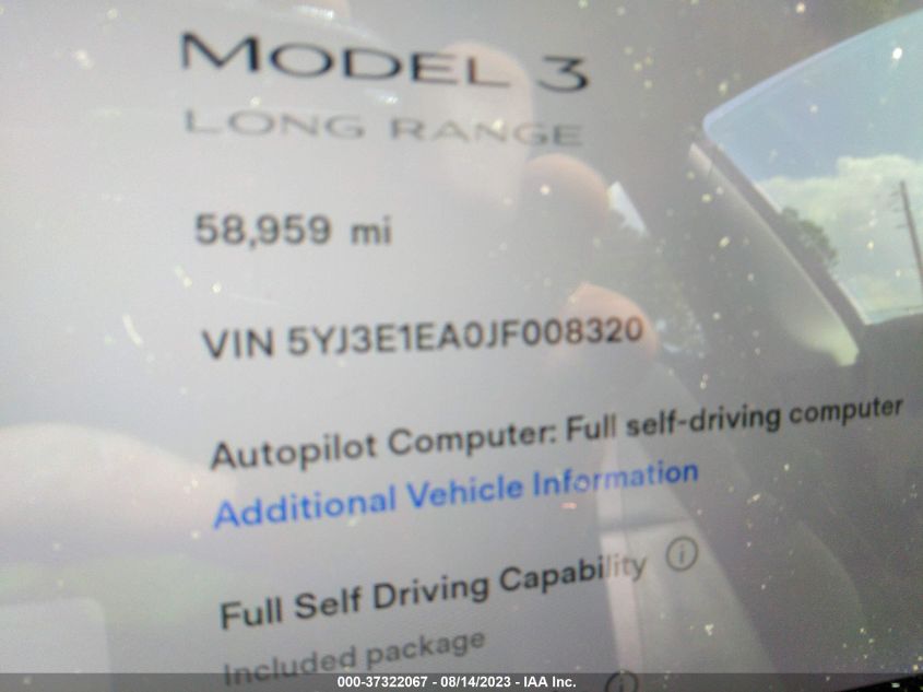 2018 TESLA MODEL 3 - 5YJ3E1EA0JF008320
