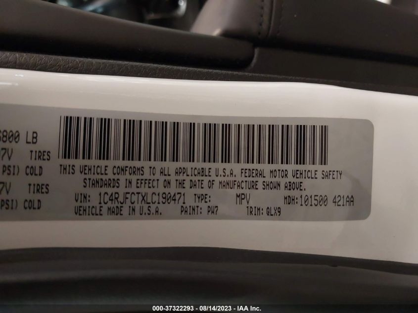 2020 JEEP GRAND CHEROKEE HIGH ALTITUDE - 1C4RJFCTXLC190471