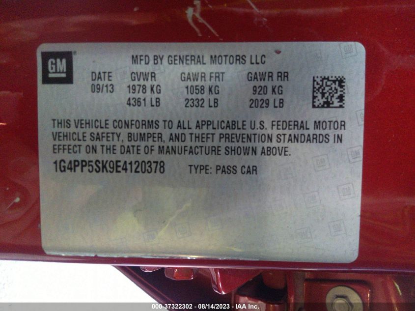 2014 BUICK VERANO - 1G4PP5SK9E4120378