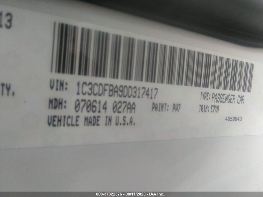 2013 DODGE DART SXT - 1C3CDFBA9DD317417