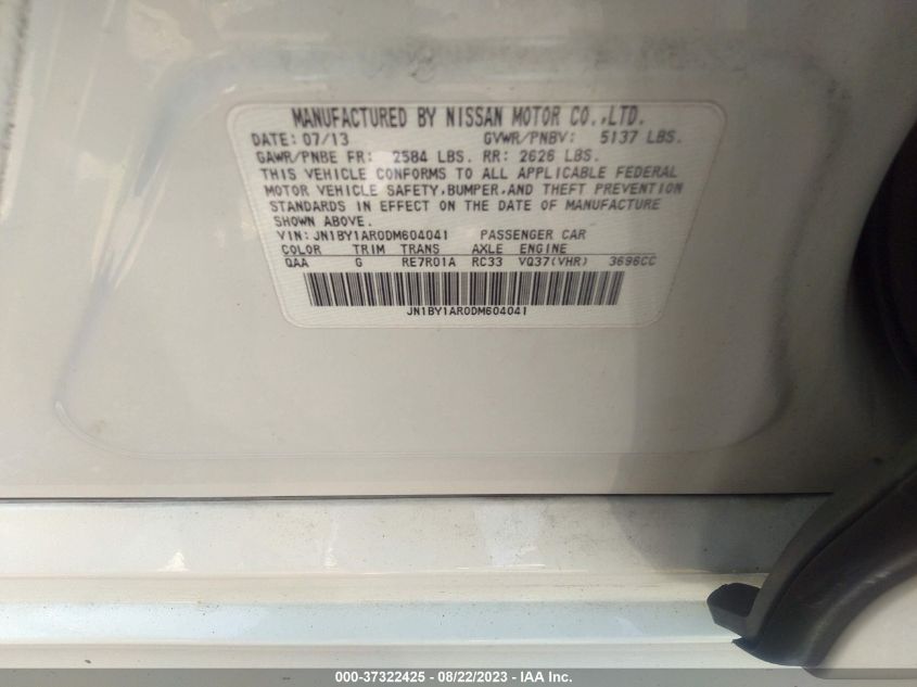 2013 INFINITI M37 JN1BY1AR0DM604041
