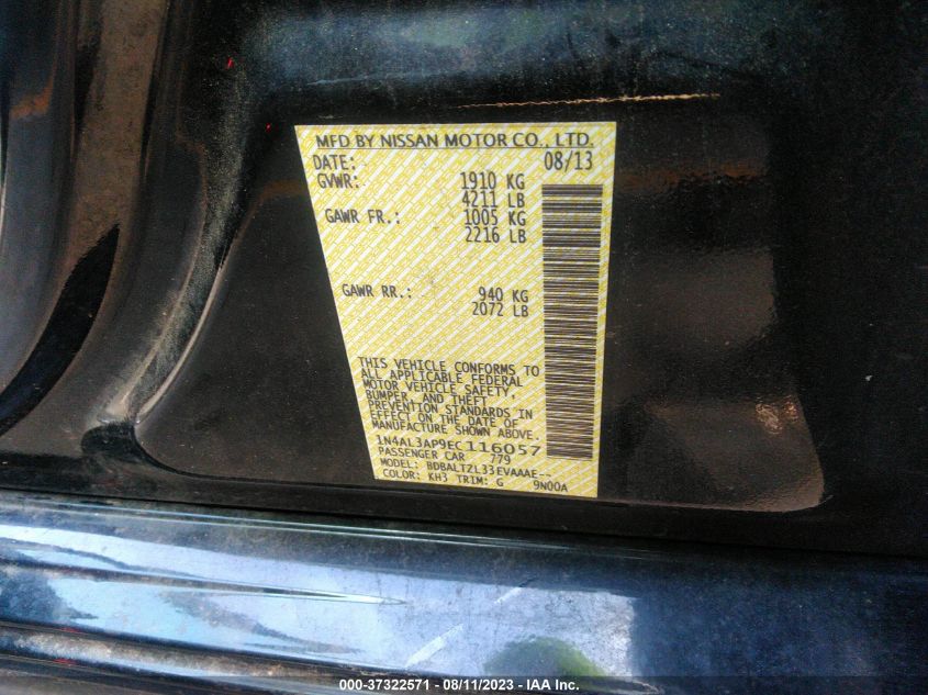 2014 NISSAN ALTIMA 2.5 SV - 1N4AL3AP9EC116057