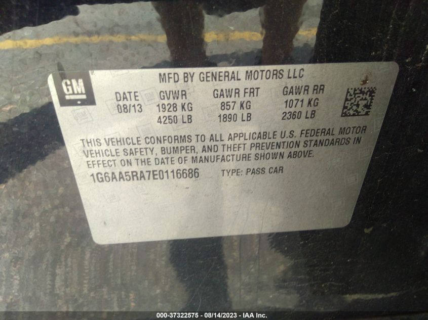 2014 CADILLAC ATS - 1G6AA5RA7E0116686
