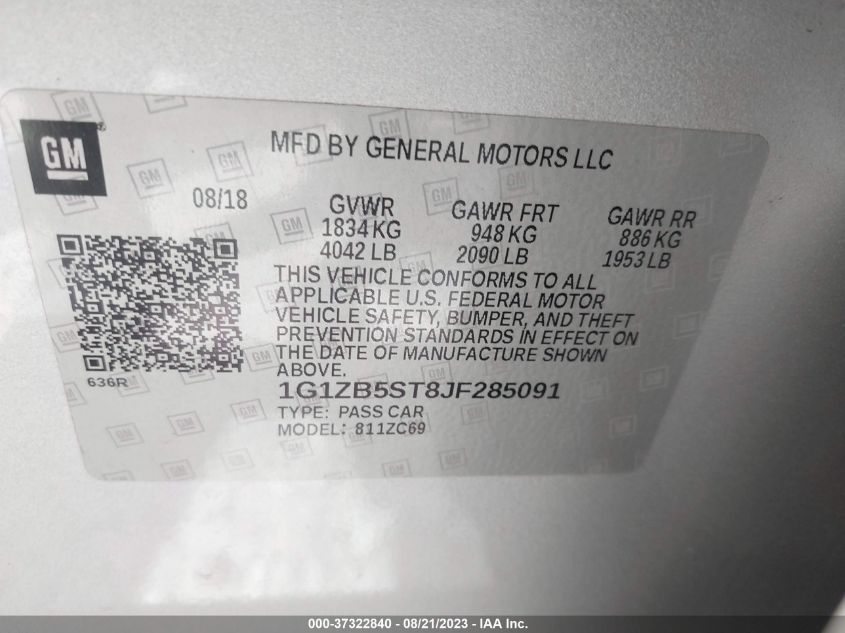 2018 CHEVROLET MALIBU LS - 1G1ZB5ST8JF285091