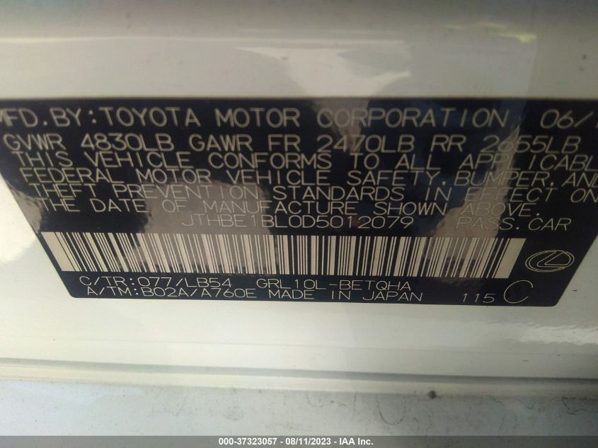 2013 LEXUS GS 350 - JTHBE1BL0D5012079