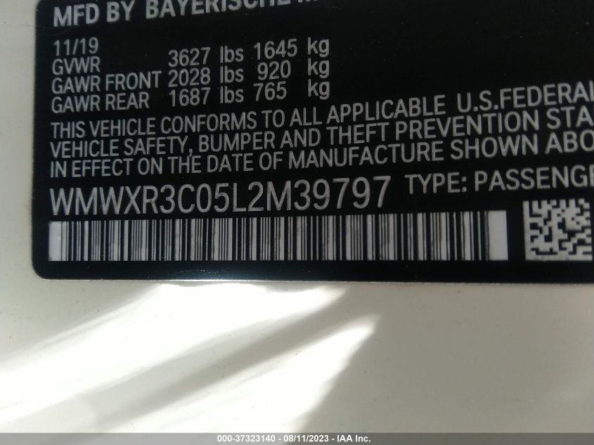 2020 MINI HARDTOP COOPER - WMWXR3C05L2M39797