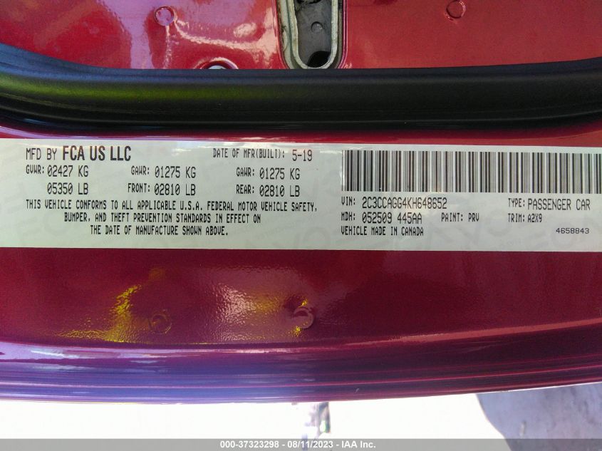 2019 CHRYSLER 300 300S - 2C3CCAGG4KH648652