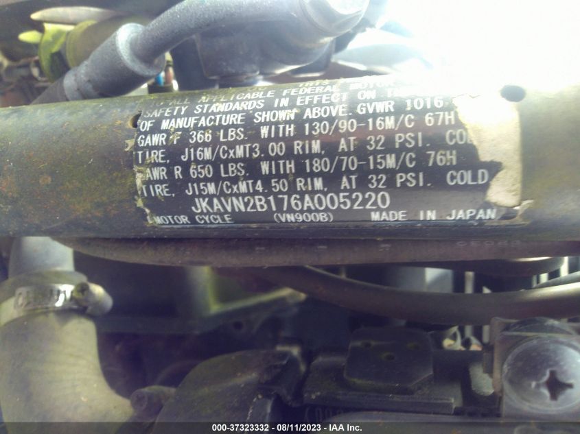 2006 KAWASAKI VN900 B - JKAVN2B176A005220