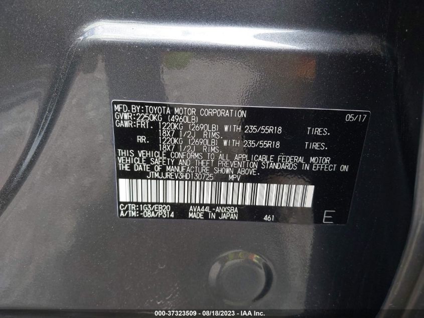 2017 TOYOTA RAV4 HYBRID SE - JTMJJREV3HD130725