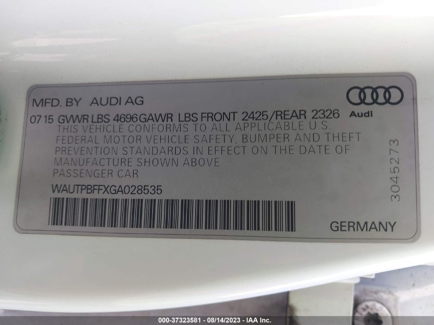 2016 AUDI A3 E-TRON PREMIUM PLUS - WAUTPBFFXGA028535