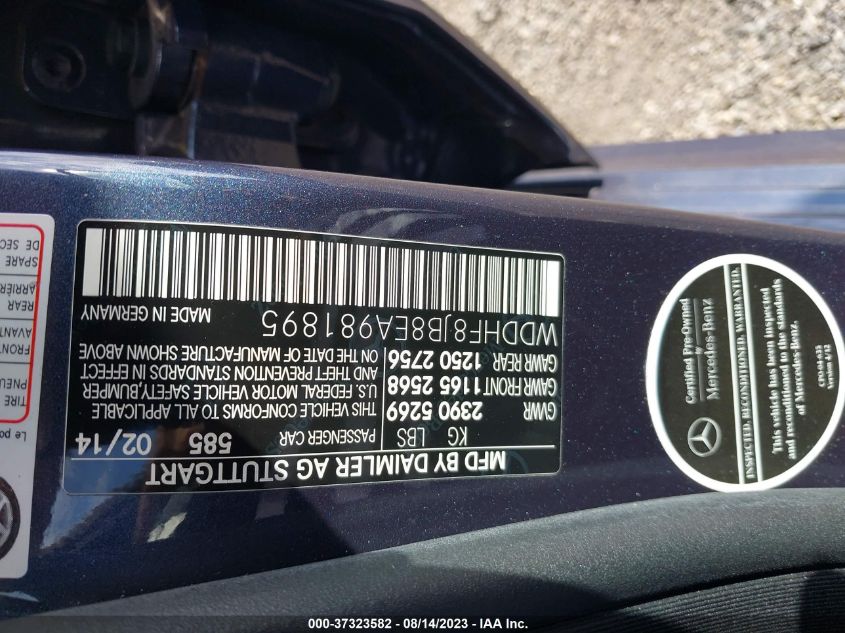 2014 MERCEDES-BENZ E 350 4MATIC - WDDHF8JB8EA981895