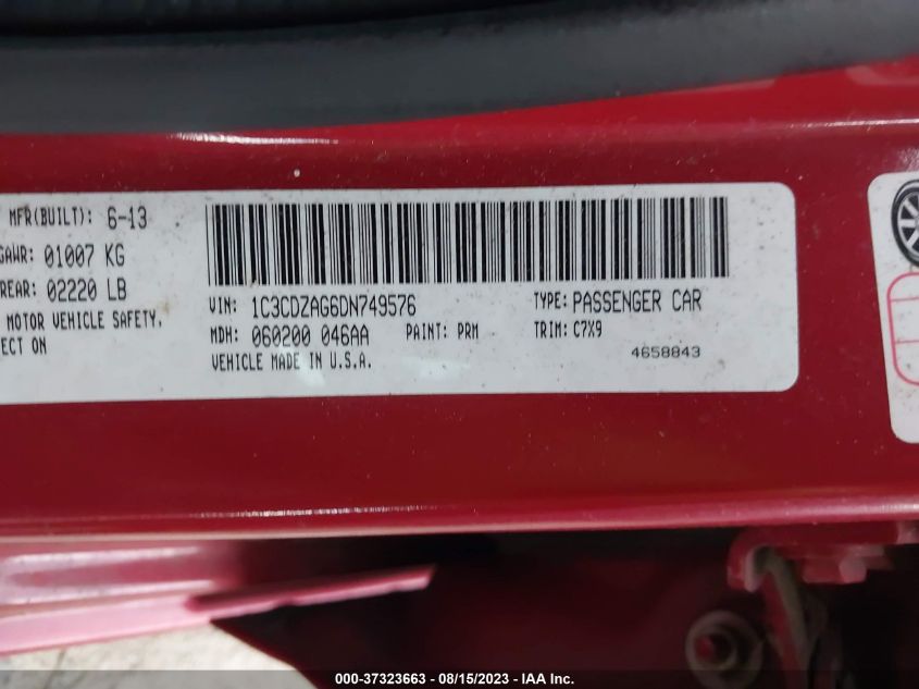 2013 DODGE AVENGER SE V6 - 1C3CDZAG6DN749576