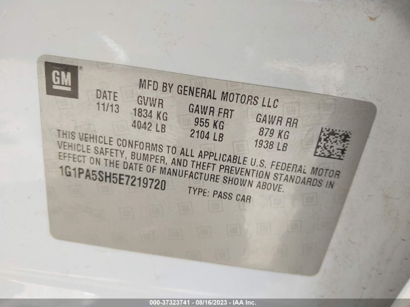 2014 CHEVROLET CRUZE LS - 1G1PA5SH5E7219720