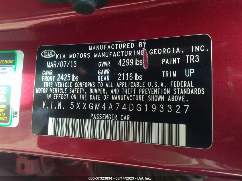 2013 KIA OPTIMA LX - 5XXGM4A74DG193327