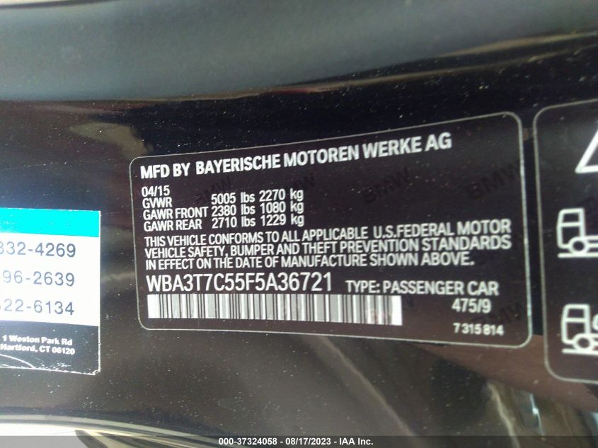 2015 BMW 4 SERIES 435I XDRIVE - WBA3T7C55F5A36721