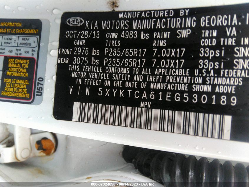 2014 KIA SORENTO LX - 5XYKTCA61EG530189