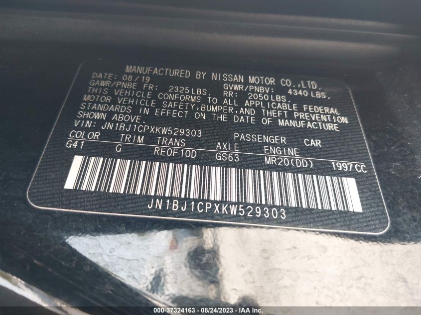 2019 NISSAN ROGUE SPORT SV - JN1BJ1CPXKW529303