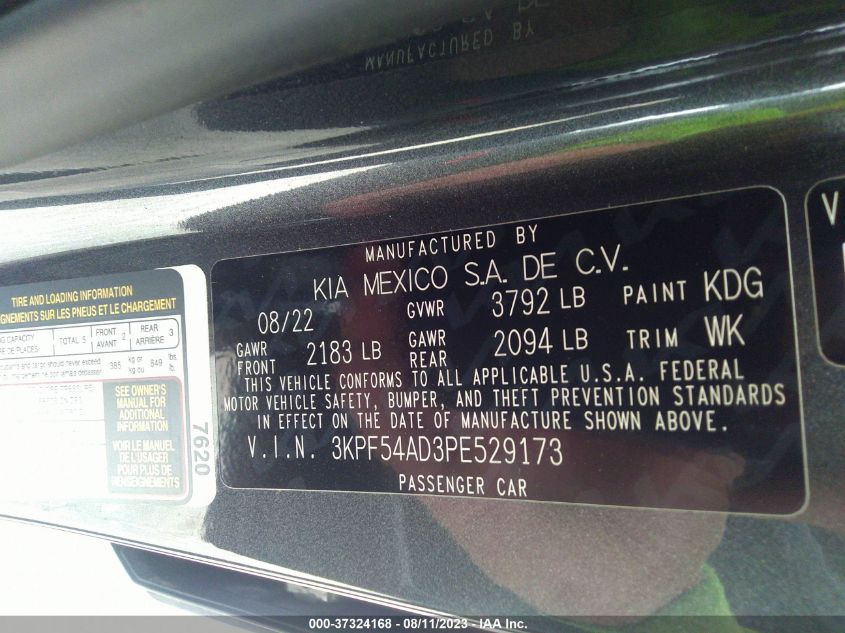 2023 KIA FORTE GT-LINE - 3KPF54AD3PE529173