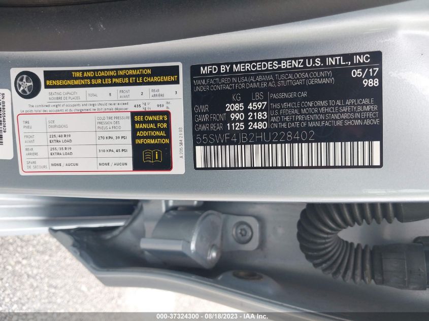 2017 MERCEDES-BENZ C-CLASS C 300 - 55SWF4JB2HU228402