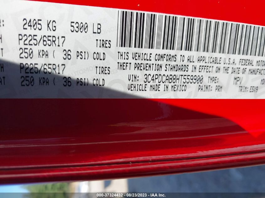 2017 DODGE JOURNEY SE - 3C4PDCAB8HT559900