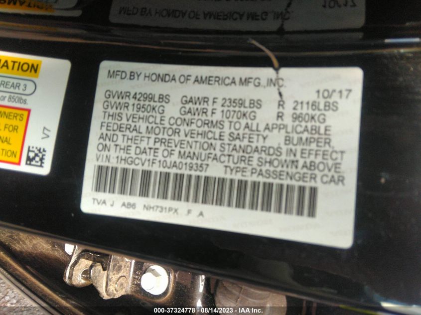 2018 HONDA ACCORD SEDAN LX 1.5T - 1HGCV1F10JA019357