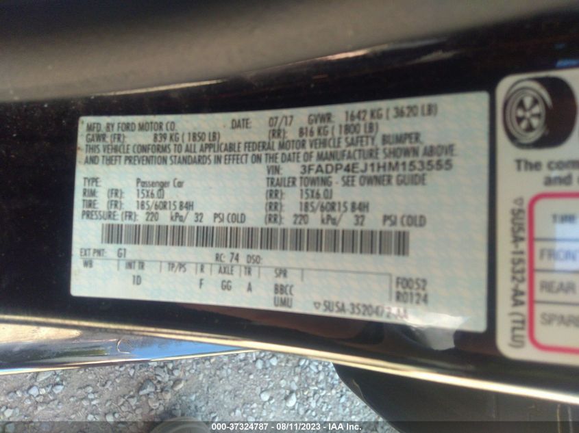 2017 FORD FIESTA SE - 3FADP4EJ1HM153555