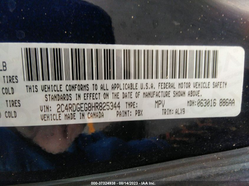 2017 DODGE GRAND CARAVAN GT - 2C4RDGEG8HR825344