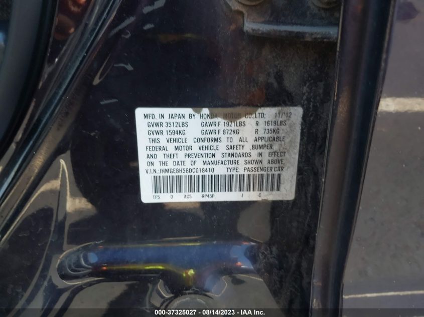 2013 HONDA FIT SPORT - JHMGE8H56DC018410