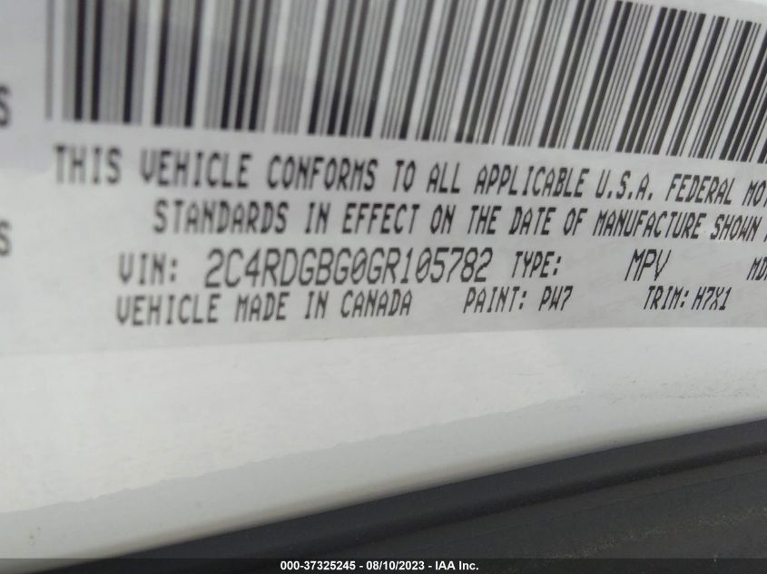 2016 DODGE GRAND CARAVAN SE - 2C4RDGBG0GR105782