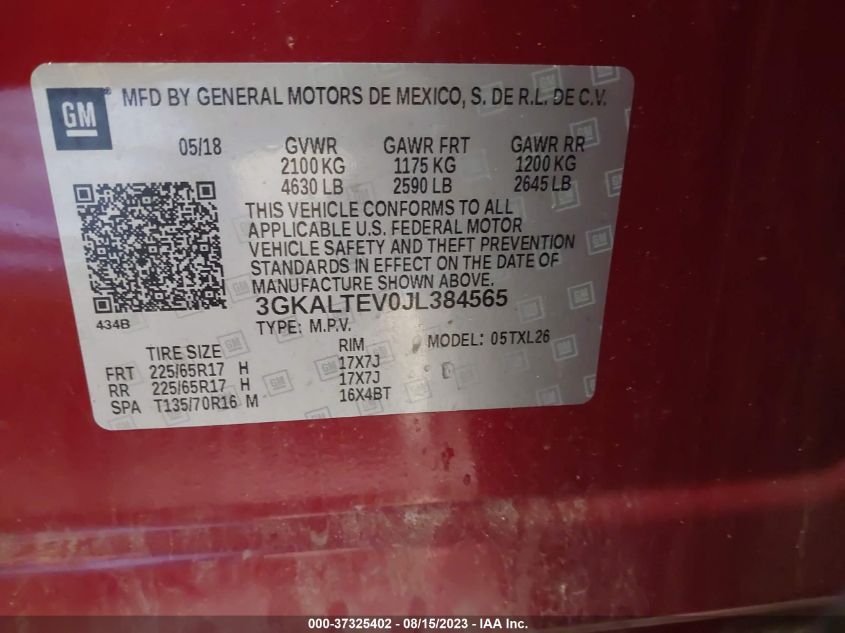 2018 GMC TERRAIN SLE - 3GKALTEV0JL384565