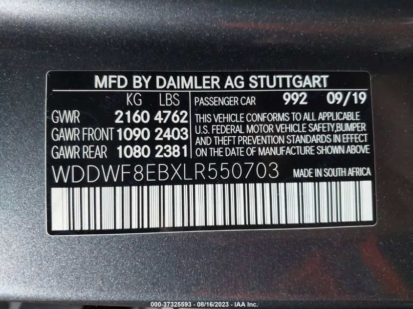 2020 MERCEDES-BENZ C-CLASS C 300 - WDDWF8EBXLR550703