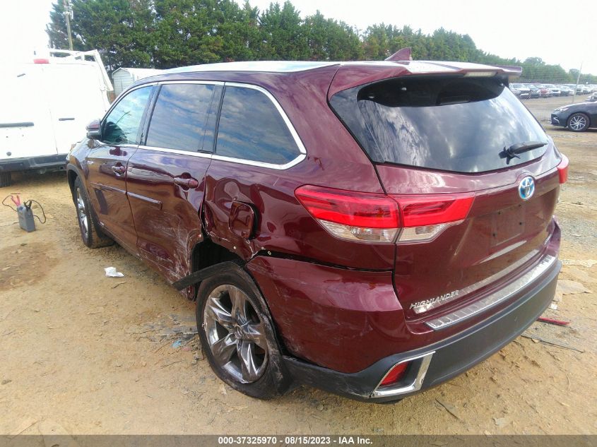 2017 TOYOTA HIGHLANDER HYBRID LIMITED - 5TDDGRFH6HS034256