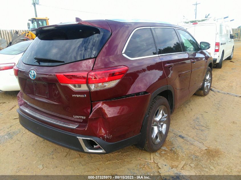 2017 TOYOTA HIGHLANDER HYBRID LIMITED - 5TDDGRFH6HS034256