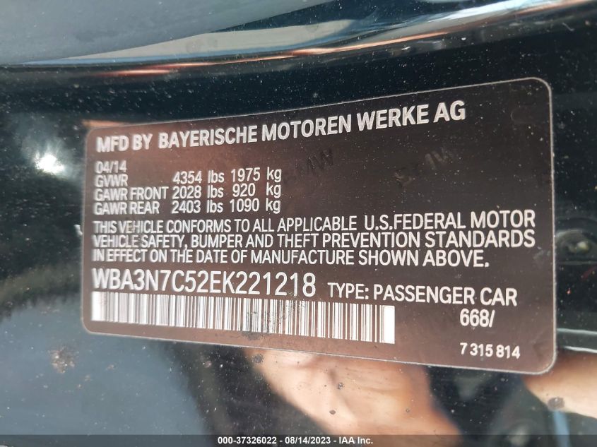 2014 BMW 428I - WBA3N7C52EK221218