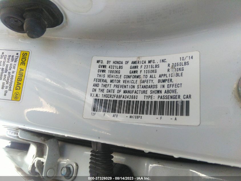 2015 HONDA ACCORD SEDAN EX-L - 1HGCR2F88FA043680