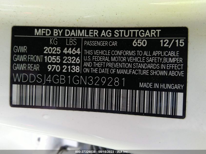 2016 MERCEDES-BENZ CLA CLA 250 - WDDSJ4GB1GN329281
