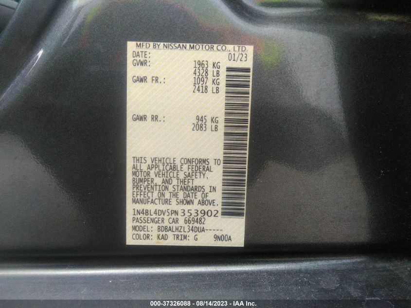 2023 NISSAN ALTIMA 2.5 SV - 1N4BL4DV5PN353902