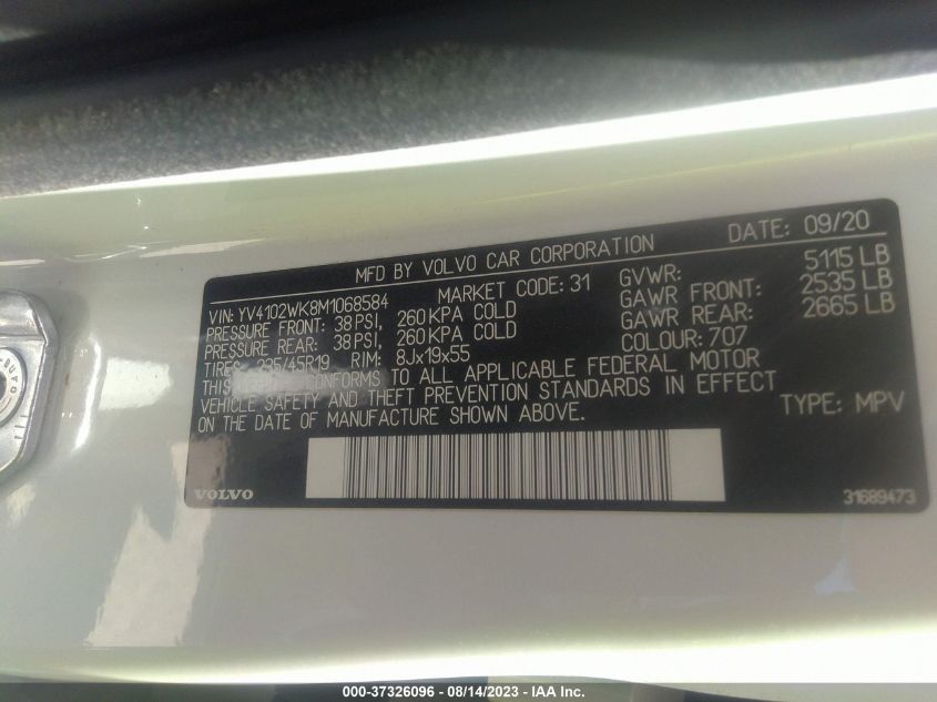 2021 VOLVO V60 CROSS COUNTRY - YV4102WK8M1068584