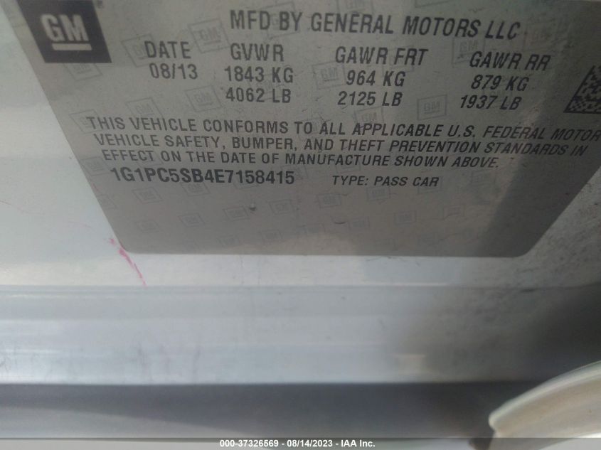 2014 CHEVROLET CRUZE 1LT - 1G1PC5SB4E7158415