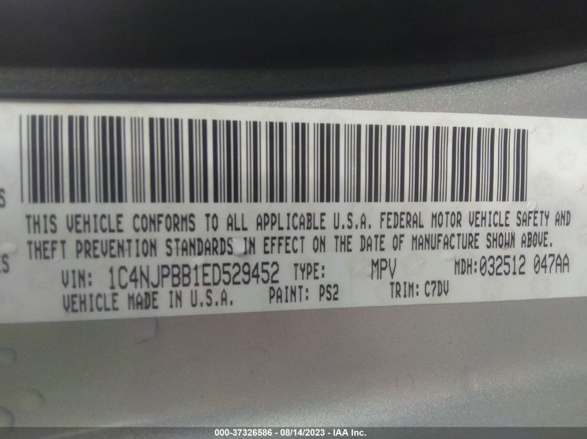 2014 JEEP PATRIOT SPORT - 1C4NJPBB1ED529452