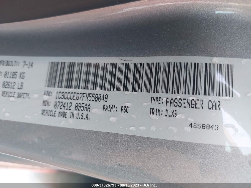 2015 CHRYSLER 200 C - 1C3CCCEG7FN558049