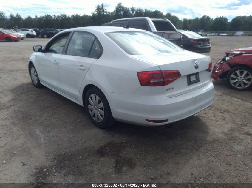 2015 VOLKSWAGEN JETTA SEDAN 2.0L S W/TECHNOLOGY - 3VW2K7AJ8FM304196