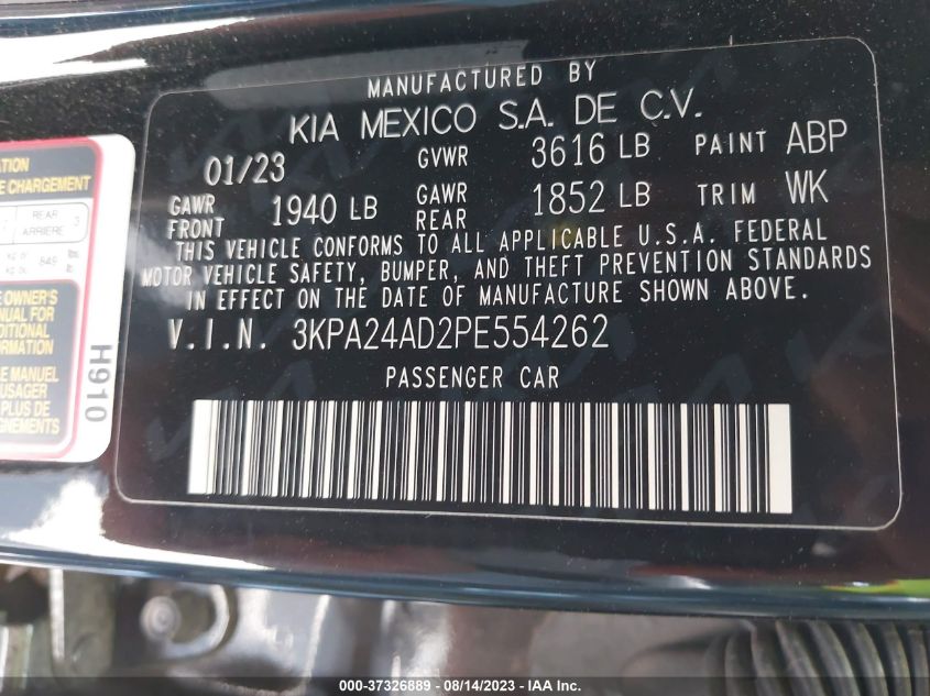 2023 KIA RIO LX - 3KPA24AD2PE554262