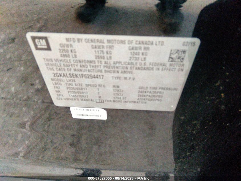 2015 GMC TERRAIN SLT - 2GKALSEK1F6294417