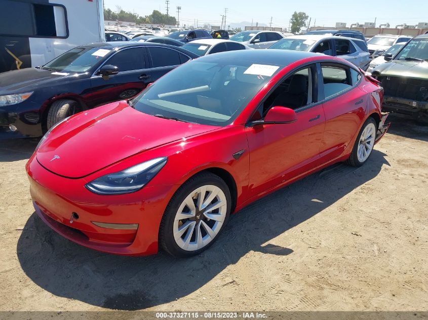 2022 TESLA MODEL 3 LONG RANGE - 5YJ3E1EB4NF156193